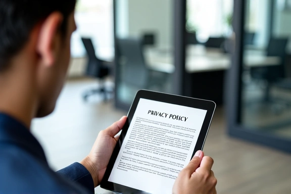 Άτομο που διαβάζει έγγραφο πολιτικής απορρήτου