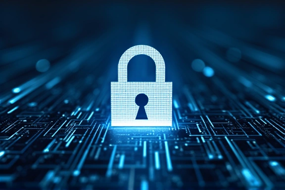 Κλειδαριά ασφαλείας σε ψηφιακό φόντο