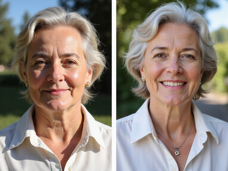 Γυναίκα πριν και μετά - υγιεινός τρόπος ζωής