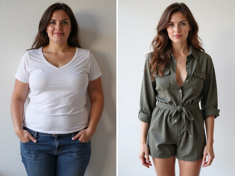 Γυναίκα πριν και μετά - απώλεια βάρους